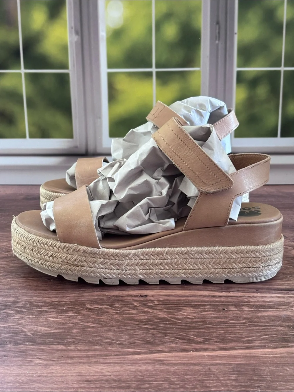SOREL Flatform Platform Jute Tan Sandal Size 9.5